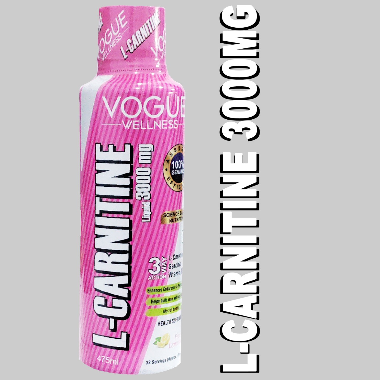 Liquid L-Carnitine bottle created by Vogue Wellness