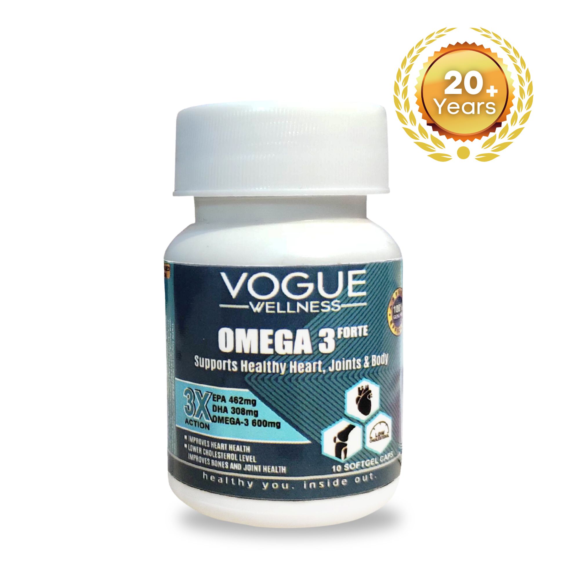 Omega 3 tablet | Supports Healthy Heart, Joints & Body (Pack of 10 caps.)